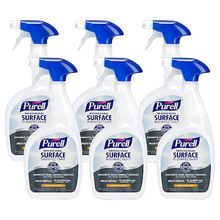 Purell Surface Disinfectant, Trigger Spray Bottle, 32 oz Container Size, Ready to Use, Liquid, 6 PK 3342-06