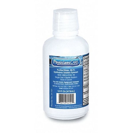 Physicianscare Personal Eye Wash Bottle, 16 oz., PK12 24-101