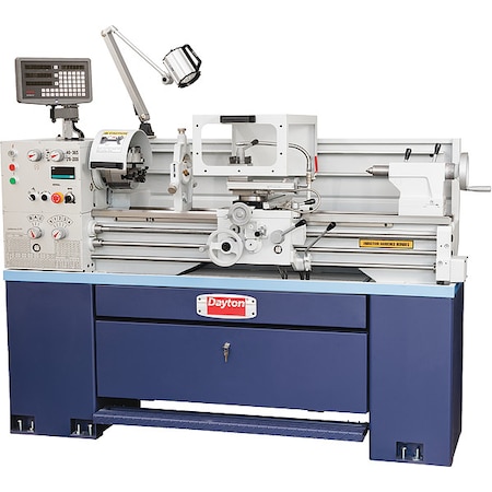 Dayton Lathe, 220V AC Volts, 2 hp HP, 60 Hz, Three Phase 36 in Distance Between Centers 499F38