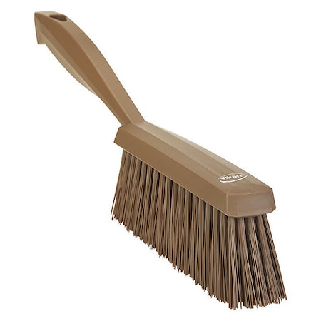 Vikan 1 19/32 in W Bench Brush, Medium, 6 1/2 in L Handle, 6 1/2 in L Brush, Brown, Polypropylene 458966