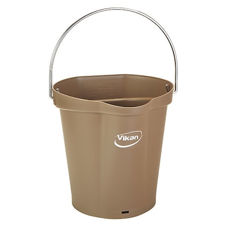 Vikan 1 1/2 gal Round Bucket, 9 19/32 in Dia, Brown, Polypropylene/Stainless Steel 568866
