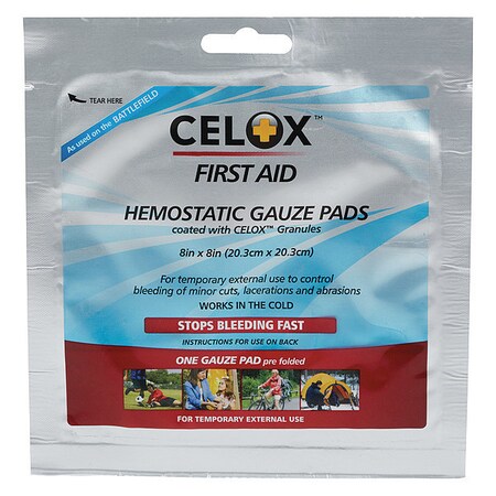 Celox Gauze Pad, Sterile, Beige, Chitosan, Pouch MS-FG08834281