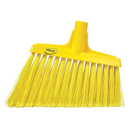 Vikan 9 in Sweep Face Angle Broom, Soft, Synthetic, Yellow 29166