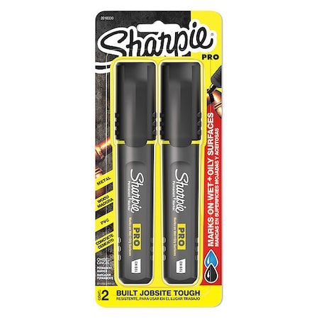 Sharpie Permanent Marker Set, Black, Chisel Tip, 2 PK 2018330