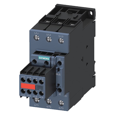 Siemens IEC Magnetic Contactor, 2NC/2NO, 110V-120V AC, 3 P, Non-Reversing, Screw 3RT20361AK643MA0