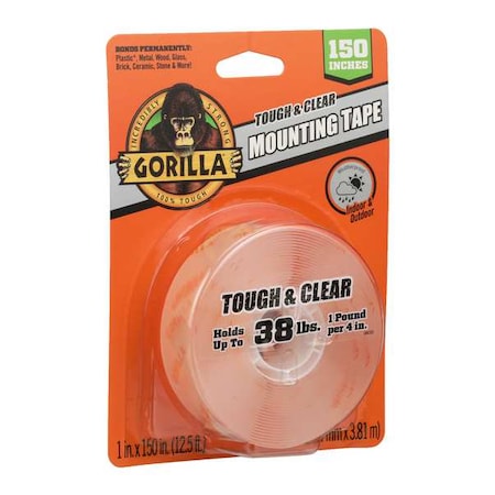 Gorilla Glue Double Side Foam Mounting Tape, 1 in W Thick, Transparent, 1 Pk 6036002
