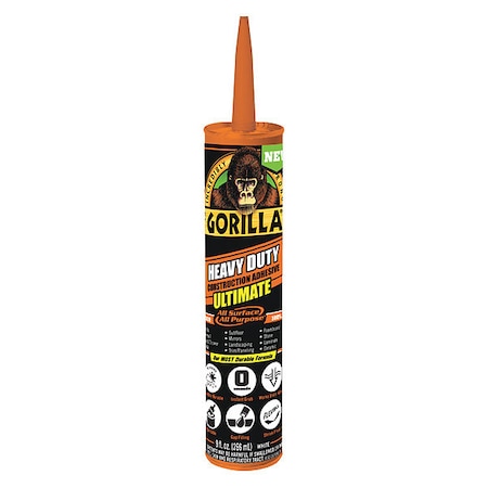 Gorilla Glue Polyurethane Adhesive, Ultimate Series, White, 9 oz, Cartridge 8008002
