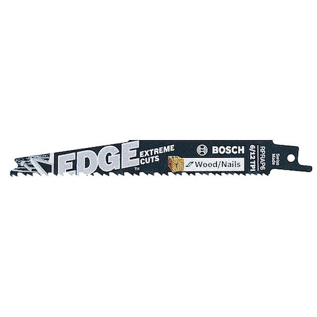 Bosch Reciprocating Saw Blade, 6 in, 6/12 TPI, Bi-Metal, Tapered Back, Wood Cutting RPRAP6-25B