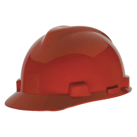 Msa Safety Hard Hat, Super-V, Polyethylene, 4 Point Ratchet, Type 2, Class E, Red C217095
