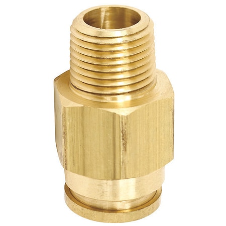 PARKER Connector, Male, Brass, 1/4" Tube Size 68PTC-4-4