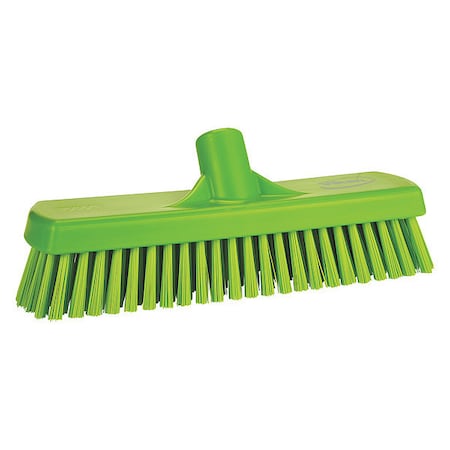 Vikan 3 in W Deck Brush, Stiff, 12 in L Brush, Lime, 12 in L Overall 706077