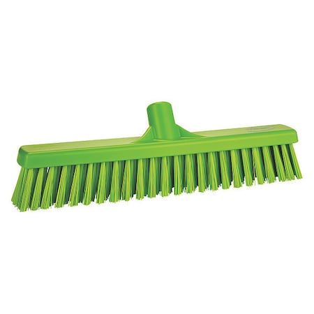 Vikan 16 in Sweep Face Push Broom, Synthetic, Lime 317477