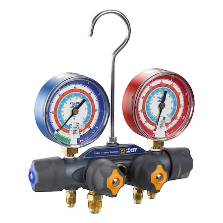 Yellow Jacket Manifold Gauge Set, 6 ft L, 3 1/8 in Gauge 49907