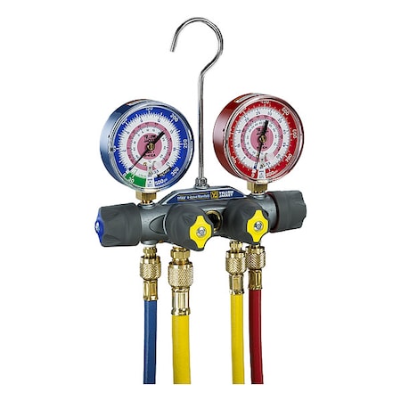 Yellow Jacket Manifold Gauge Set, 5 ft L, 3 1/8 in Gauge 49965