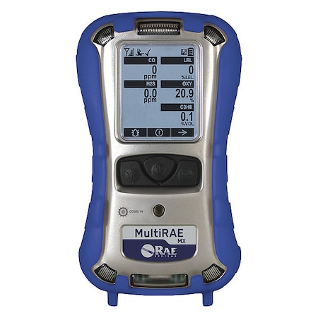 Honeywell MultiRAE MX Multi-Gas Detector, IP65, Audible, Vibrating, Visual, LCD, 12 hr Battery Life MBB3-06C178E-020