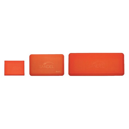 Sandel Antifatigue Mat, 2 ft. 6" L x 1 ft. 6" W, 3/4" Thickness, Polyurethane, Smooth, Orange 2332-P