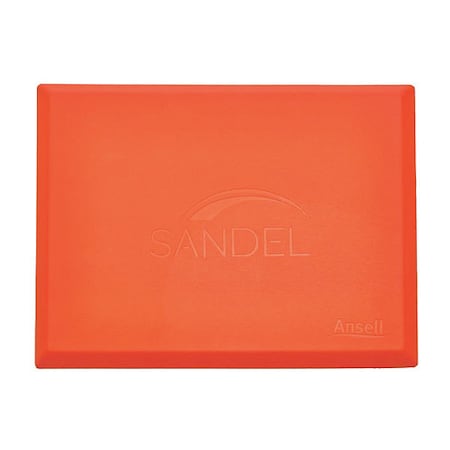 Sandel Antifatigue Mat, 1 ft. 4" L x 1 ft. 1" W, 3/4" Thickness, Polyurethane, Smooth, Orange 2317-P