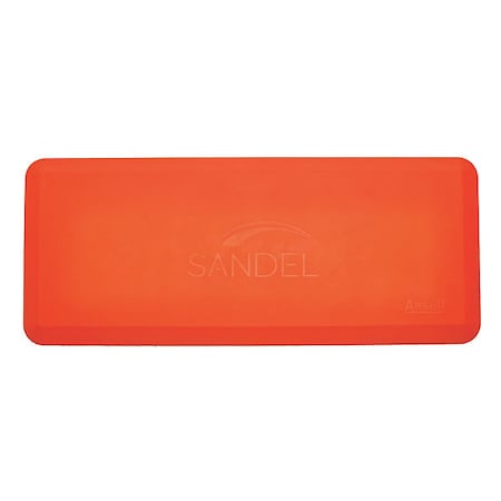 Sandel Antifatigue Mat, 4 ft. L x 1 ft. 6" W, 3/4" Thickness, Polyurethane, Smooth, Orange 2348-P