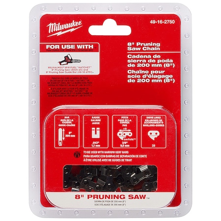 MILWAUKEE TOOL 8 in. Replacement Chain for M18 HATCHET Pruning Saw 49-16-2750