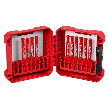 Milwaukee Tool Hole Saw Set, 10pcs, Size:0.25" 49-56-0541