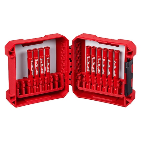 Milwaukee Tool Hole Saw Set, 10pcs, Size:0.3125" 49-56-0542