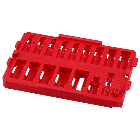 Milwaukee Tool PACKOUT Low-Profile Organizer Tray for 17 pc. SHOCKWAVE Impact Duty 3/8 in. Drive SAE Deep Well Sockets 49-66-6830