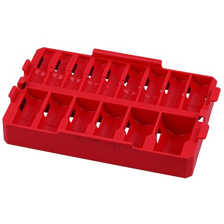 Milwaukee Packout Organizer Tray 49-66-6832 – Holds 15 Shockwave Impact Sockets, Red
