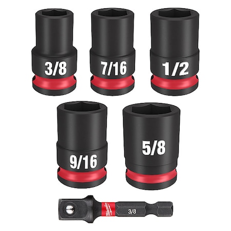 Milwaukee Tool 6 pc. SHOCKWAVE Impact Duty 3/8 in. Drive SAE Standard 6 Point Socket Set 49-66-7035