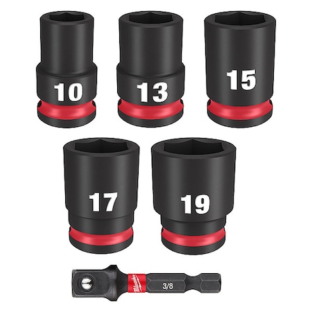 Milwaukee SHOCKWAVE Impact Duty 3/8in Drive Metric Standard Socket Set 6pc - 49-66-7036