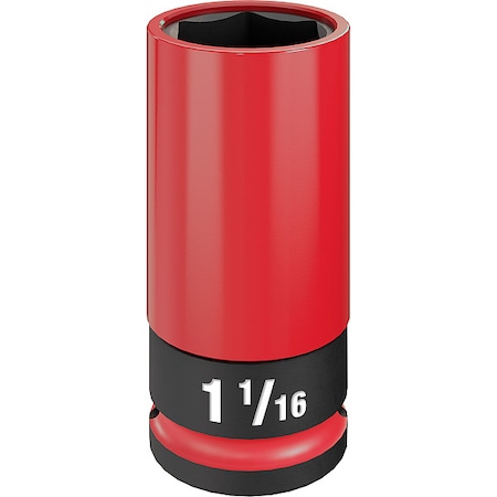 Milwaukee Tool 1/2 in Drive Lug Nut Wheel Socket Deep Socket, Black Phosphate, Lug Nut Wheel PLAS, 1 1/16 in Sz 49-66-7815