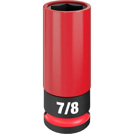 Milwaukee Tool 1/2 in Drive Lug Nut Wheel Socket Deep Socket, Black Phosphate, Lug Nut Wheel Plastic, 7/8 in Sz 49-66-7812