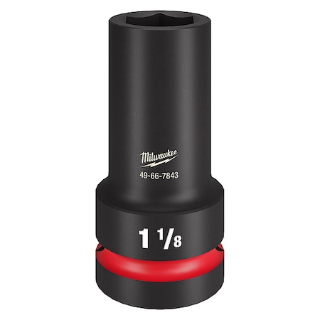 Milwaukee Tool Impact Socket, Socket Size 1 1/8", Deep 49-66-7843