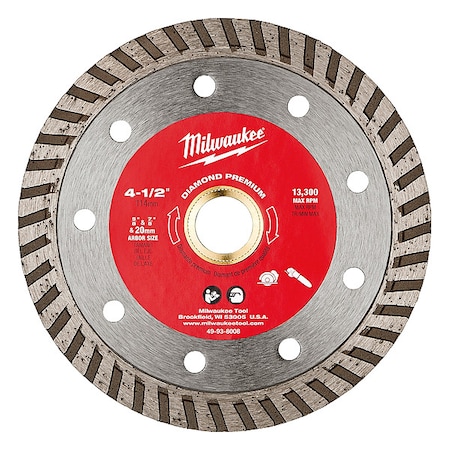 Milwaukee Tool 4-1/2 in. Diamond Premium Turbo 49-93-8008