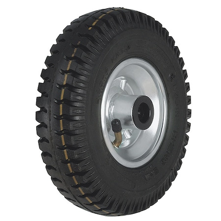 Zoro Select Pneumatic Wheel, Black, 3-15/16" Wheel W P 300/20-75R