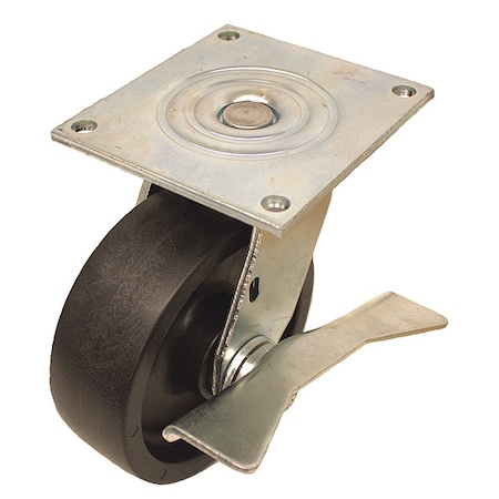 Zoro Select Plate Caster, 650 lb. Load Rating P21S-PB050R-15-CB