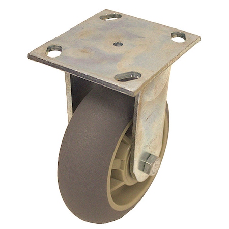 Zoro Select Plate Caster, Rigid, Rubber, 7 1/2"H P21R-RCP060KP-14