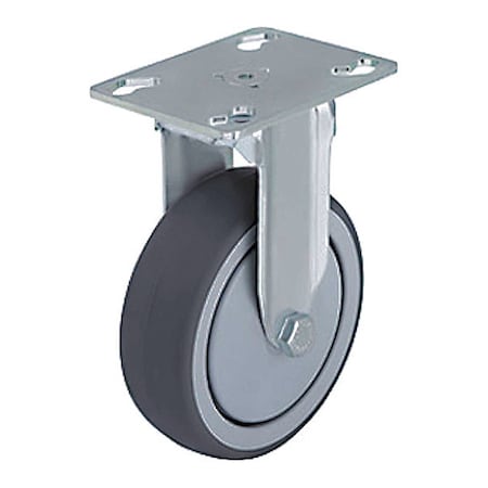 Zoro Select Plate Caster, Rigid, Rubber, 2 13/16"H BPA-TPA 50KF