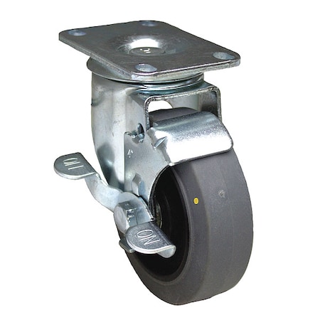Zoro Select Plate Caster, 300 lb. Load Rating P12S-PRP040B-12-WB-EL