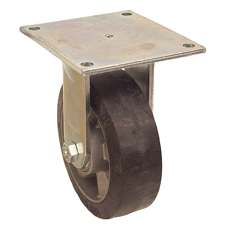 Zoro Select Plate Caster, Rigid, Rubber, 6 7/16"H P21R-ALEV 127K-15