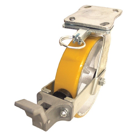 Zoro Select Plate Caster, 1200 lb. Load Rating P25S-UY060R-14-CB-DL