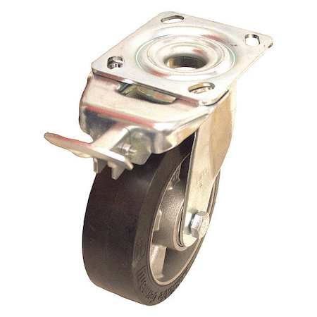Zoro Select Plate Caster, Swivel, Rubber, 7 1/2"H US_LE-ALEV 150K-14-RI-04.14