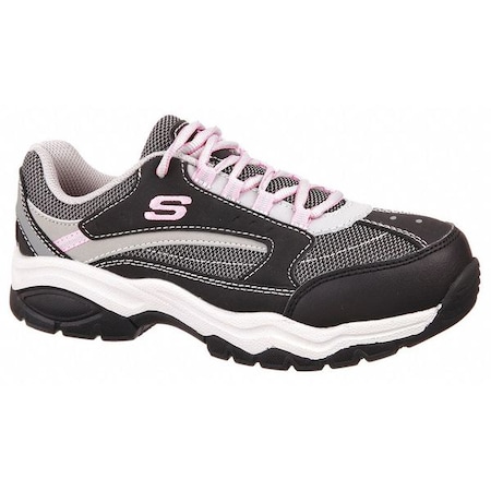 SKECHERS Athletic Work Shoes, 5-1/2, M, Gray, PR 76601 BKGY SIZE 5.5