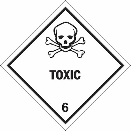 Jj Keller Label, English, Toxic, Paper, 4" H, PK500 1677