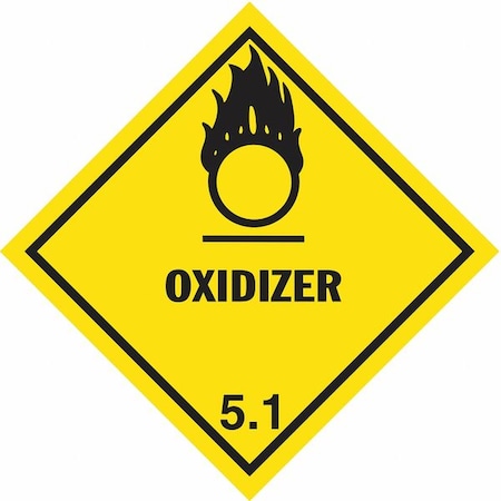 Jj Keller Label, English, Oxidizer, Paper, 4" H, PK500 465