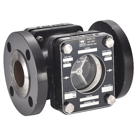 Archon Industries Sight Flow Indicator, 5-5/8" L, 1" Pipe AKF-FR010AA05A