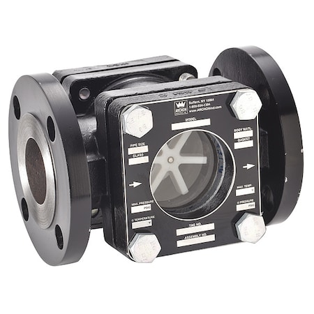 Archon Industries Sight Flow Indicator, 7-7/8" L, 2" Pipe AKF-FR020AA05A