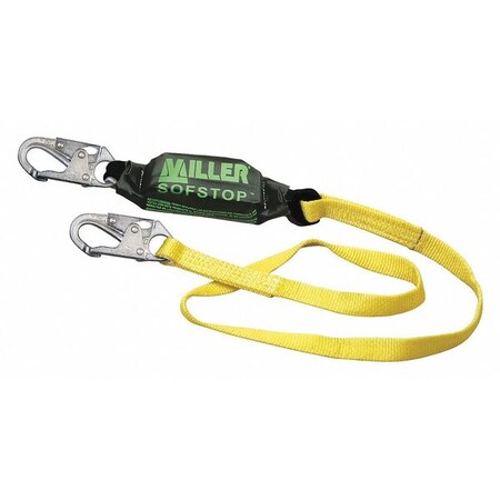 Miller SofStop(TM) Shock Absorbing Lanyard, 4 ft. Length, 1 Leg(s), 310 lb. Weight Capacity 913WLS-Z7/4FTYL