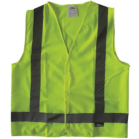 Condor Safety Vest, Yellow/Green, L, Hook-and-Loop 491R85