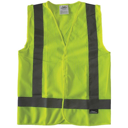 Condor Safety Vest, Yellow/Green, Hook-and-Loop 491R89