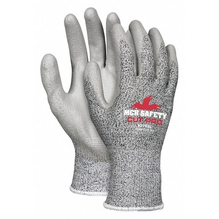 Mcr Safety Coated Gloves, Cut Level A3 , Dipped , Polyurethane , Smooth , 2XL 12 PK 92752XXL